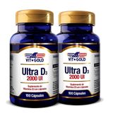 Vitamina Ultra D3 2000ui Vitgold Kit 2x 100 Cápsulas