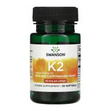 Suplemento Vitamina K2 Natural 50mcg Swanson 30 Softgels