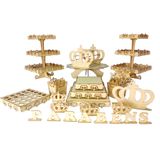 Kit Festa Provençal Arabesco Coroa Princesas Mdf Cru