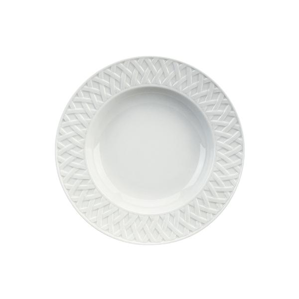 Prato Fundo Em Porcelana Limoges Louisiane Blanc 22,5cm