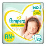 Fralda Descartável Pampers Premium Care Recém-nascido Rn+ 20 Unidades