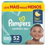 Fralda Pampers Confort Sec Xxg 52 Un