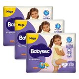 Kit 3 Fraldas Babysec Galinha Pintadinha Premium Tamanho Xxg 24 Unidades Cada