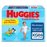 Fralda Huggies Tripla Proteção Hiper XG 66 Tiras