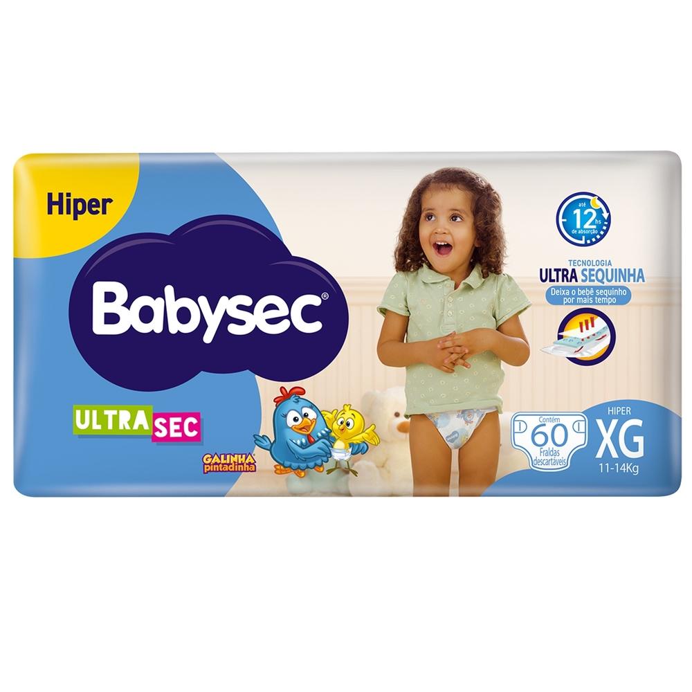 Fralda Babysec Galinha Pintadinha Ultrasec Hiper Tamanho Xg 60 Unidades