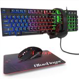 Bluefinger Rgb Gaming Keyboard E Backlit Mouse And Headset Combo, Teclado Retroiluminado Com Wired Usb, Led Gaming Keyboard Mouse Set, Fone De Ouvido