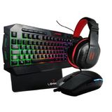 Kit Game Zone Lehmox Com Mouse + Teclado + Headset Gamer