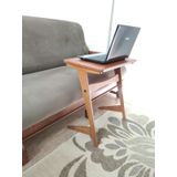 Mesa De Apoio Frontal De Encaixe No Sofá Para Notebook, Livro, Cedro