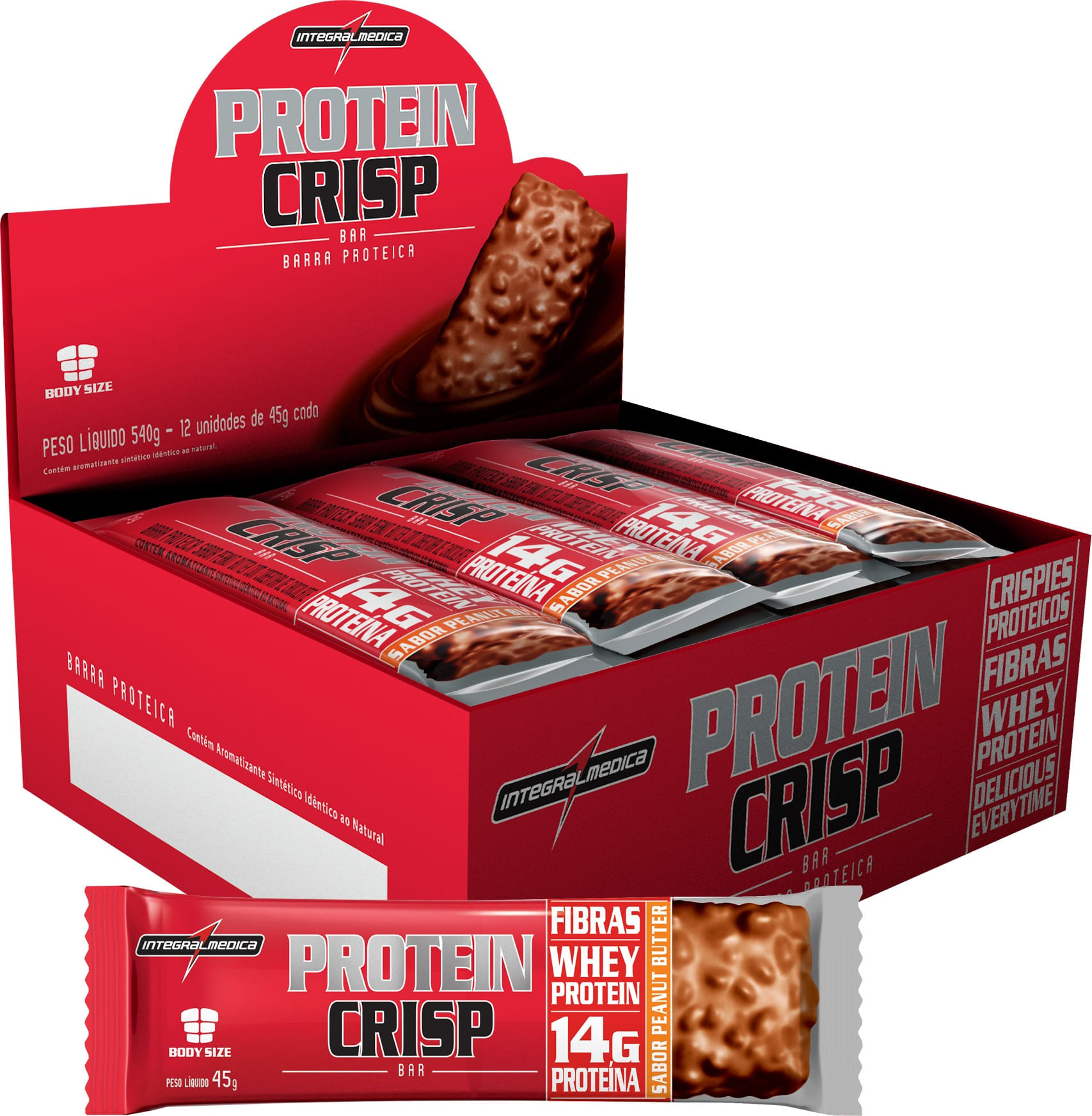 Protein Crisp Barra De Proteína Caixa 12 Unid Peanut Butter