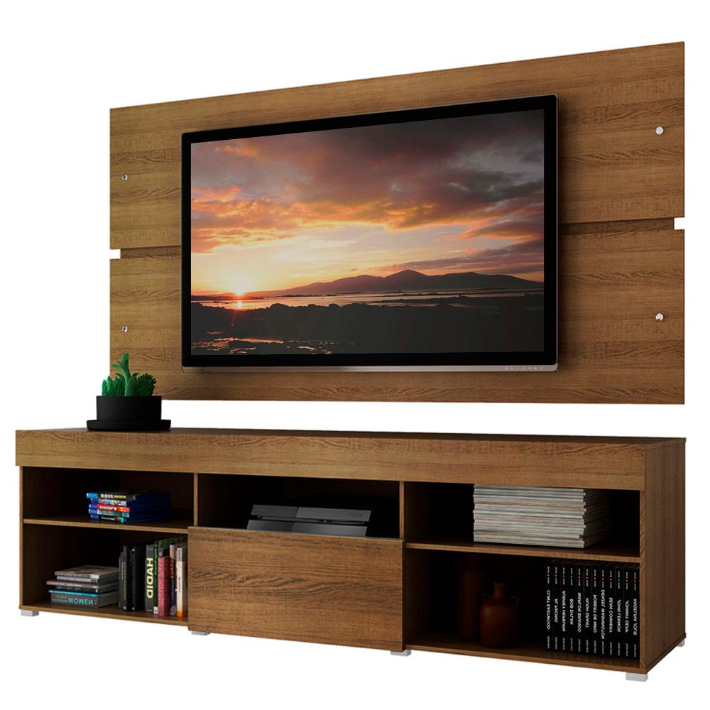 Rack com Painel para TV até 65 Polegadas Madesa Havaí 1 Porta - Rustic