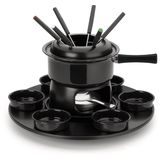 Fondue Carroussel Lugano - Panela Preta 17 Peças -forma Inox