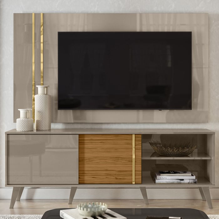 Rack Com Painel Para Tv 65 Polegadas 7131 Fendi Naturale Madetec