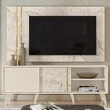 Rack Com Painel Para Tv 65 Polegadas 7131 Calacata Off White Madetec