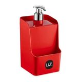 Porta Detergente E Esponja Slim 500ml Dispenser Uz Vermelho