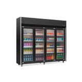 Refrigerador Vertical Auto Serviço 1580 Litros Aço Pintado Em Preto Com Led  Fros Free  Geas- 4 Portas  Pr Gelopar 220v Gelopar