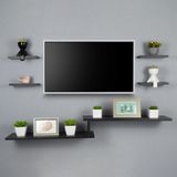 Rack Tv Suspenso Para Quarto Sala Preto 115cm