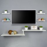 Rack Tv Suspenso Para Quarto Sala Branco 115cm