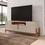 Rack Sala Lizz Para Tv Até 60 Polegadas Com 4 Portas Off White/cedro