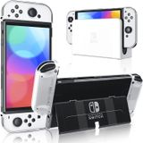 Fundiary Dockable Clear Case Para Nintendo Switch Oled Modelo 2021 Skin, Acessórios Capa Para Switch Oled Console &amp, Joycon - Proteção Completa Pe