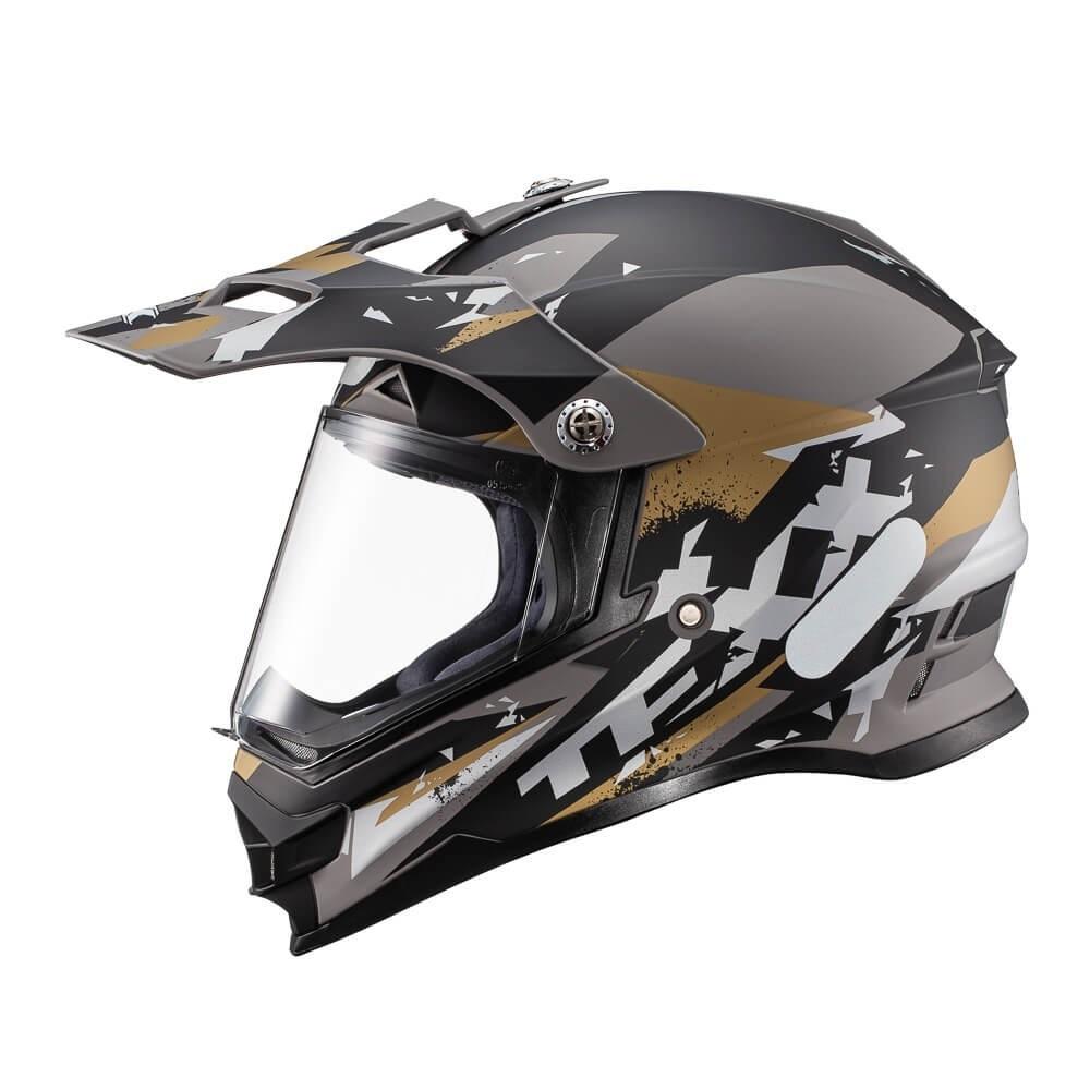 Capacete Fechado Carcará Grow Moto Motocross Off-road Texx - 56 - Cinza E Marrom