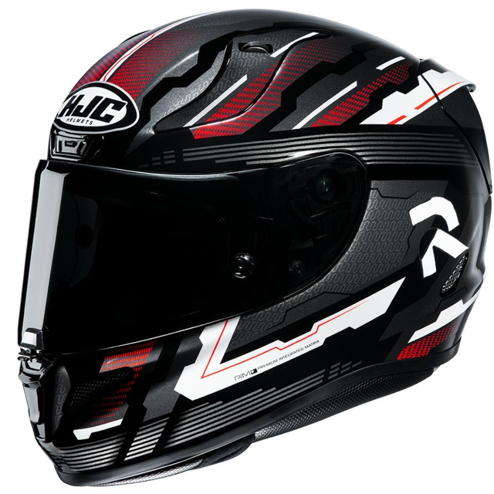 Capacete Moto Tri-composto Hjc Rpha 11 Stobon Viseira Extra - Preto, Vermelho E Branco - 56