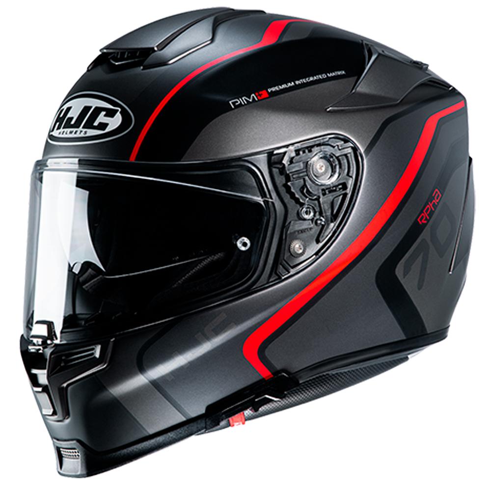 Capacete Hjc Moto Rpha 70 Kroon Motociclista Esportivo - 58 - Preto E Vermelho