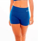 Shorts cós alto M academia feminino fitness BYG Ring Azul