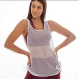 Blusa regata M arrastão de academia fitness feminina Tie Branca