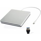 Unidade de DVD de CD Externa USB-C Ultra Slim - Gravador/Leitor USB Superdrive para Macbook Pro/Air/Mac/M1/Laptop/Windows 10