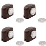 Kit Com 4 Fixadores Trava Porta Magnético Fp 600 Marrom Vonder