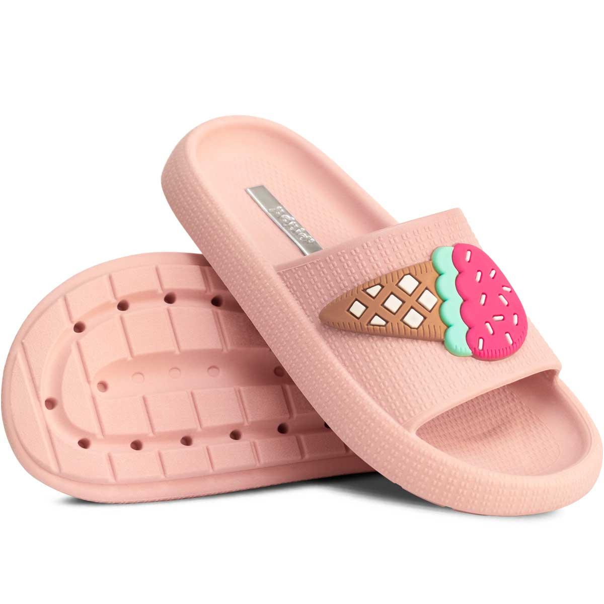 Chinelo Slide Nuvem Feminino Moda Infantil Sandalia 12.54 Cor:rosa,tamanho:33/34