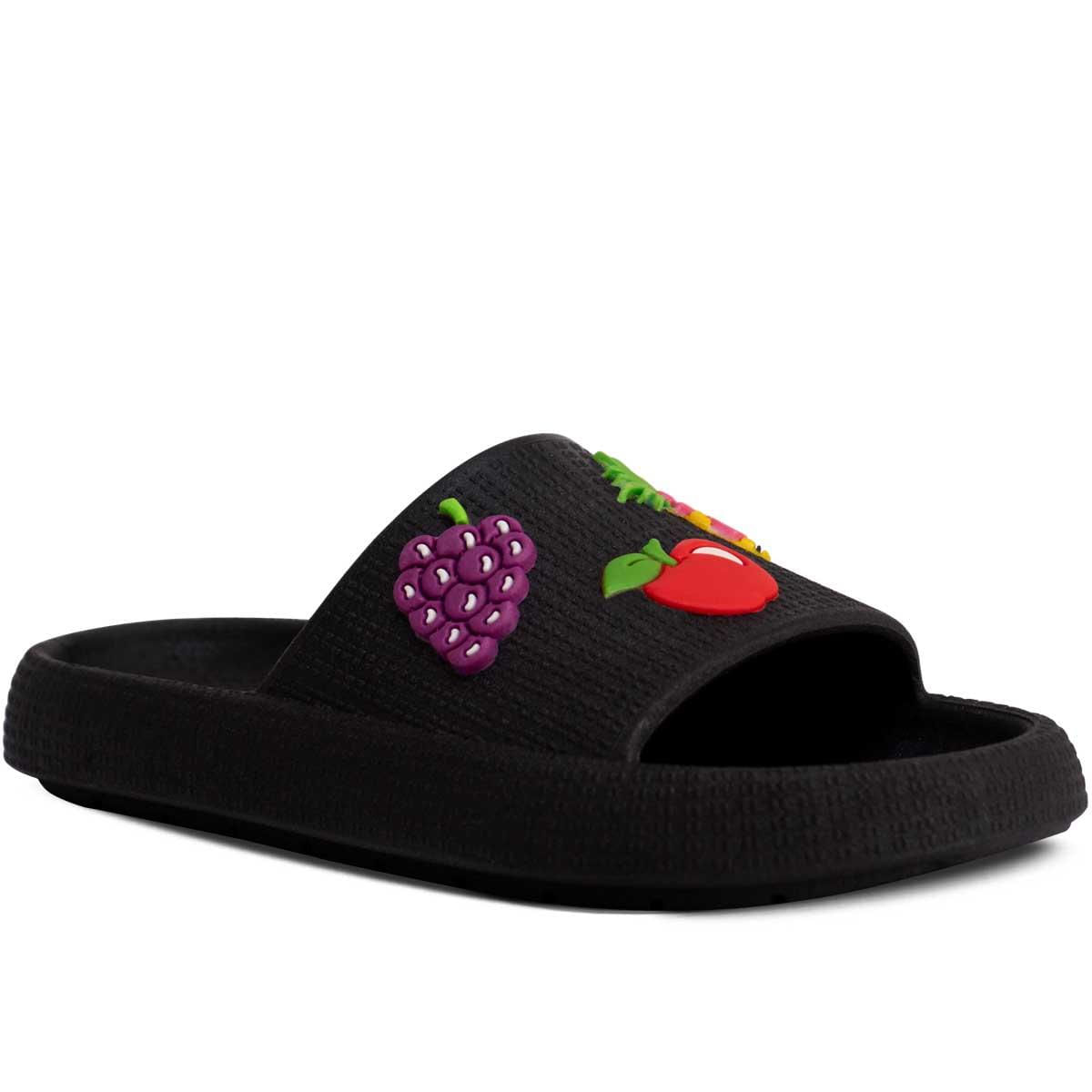 Chinelo Slide Nuvem Menina Nº 25 Ao 36 Moda Infantil 12.49 Cor:preto,tamanho:25/26