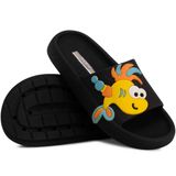 Chinelo Slide Nuvem Nº 25 Ao 36 Infantil Menina Menino 12.56 Cor:preto,tamanho:33/34