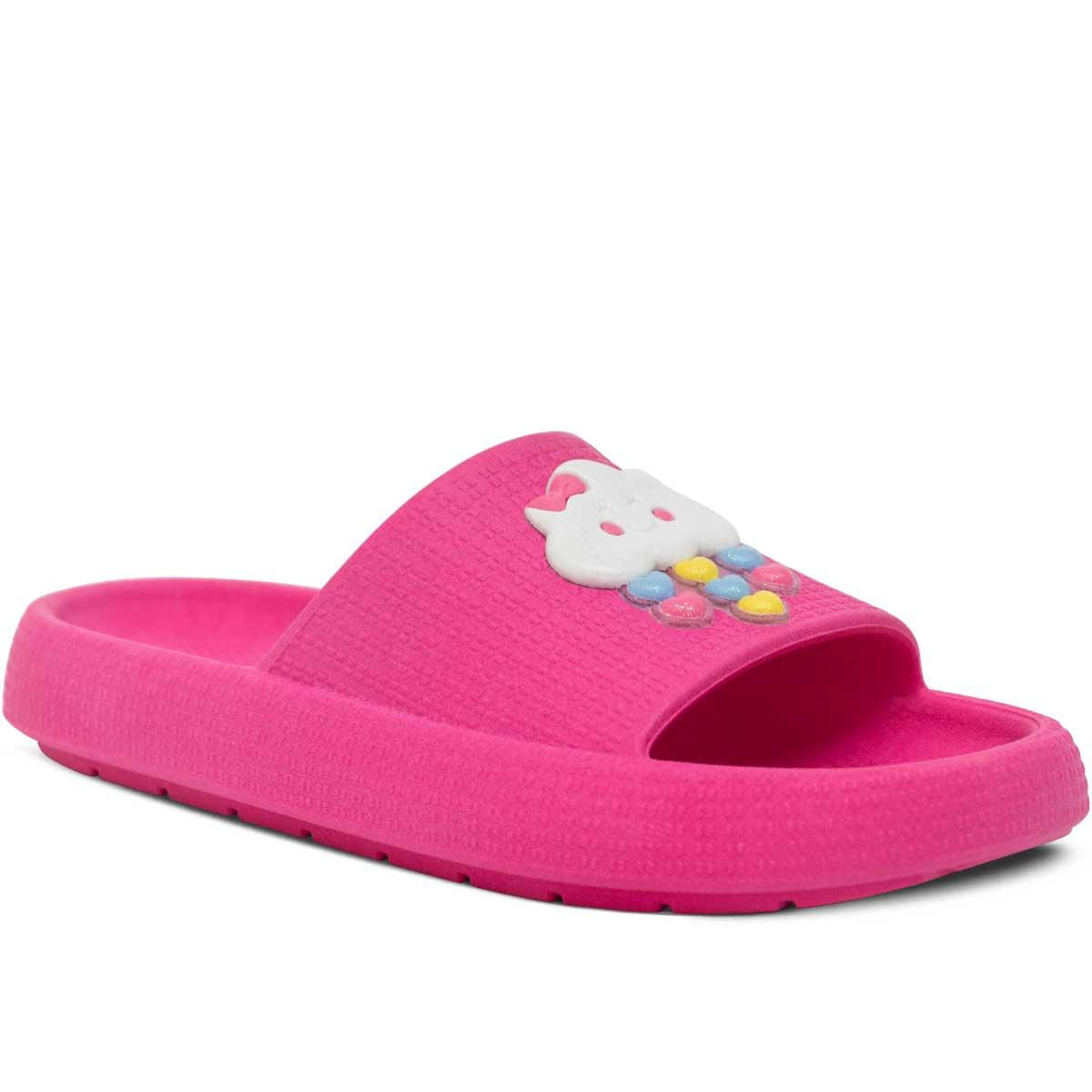 Chinelo Infantil Feminino Slide Moda Sandália Nuvem 12.52 Cor:pink,tamanho:31/32