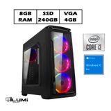 Computador Gamer Intel Core I3 8gb Ssd 240 Gb Vga 4gb Windows 10 - Lumitec