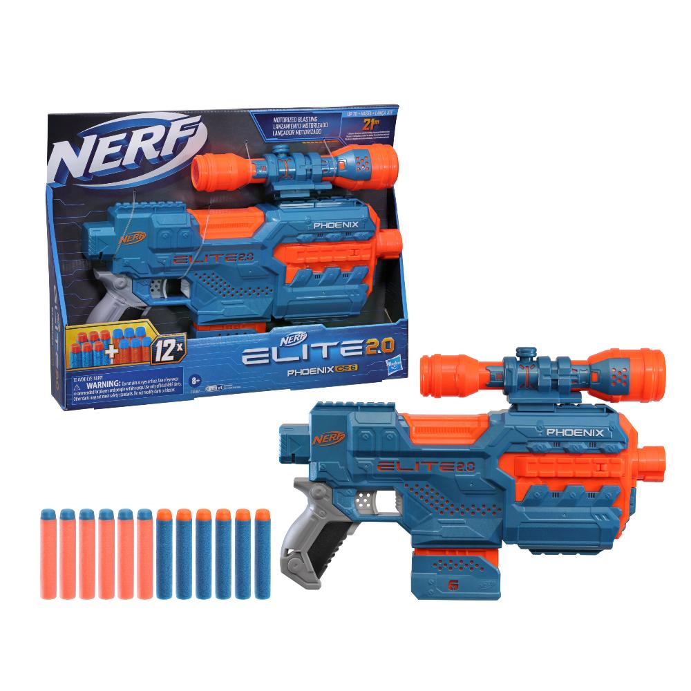 Lança Dardos Nerf Elite 2.0 Phoenix CS-6, Lançador Motorizado e Clip para 6  Dardos - E9962 - Hasbro : : Brinquedos e Jogos