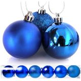 Kit 6 Bolas De Natal Azul 8cm