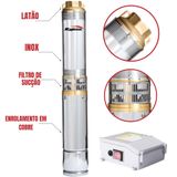 Bomba Caneta Submersa Elétrica Para Poços Semiartesianos Kajima 0,3hp 2,5&quot; 11 Estágios 5,3a 127v Com Enrolamento Em Cobre Para Água Suja E Limpa
