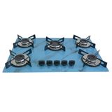 Fogão Cooktop 5 Bocas Ultra Chama Marmorizado Azul Premium