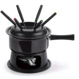 Kit Para Fondue 6 Garfos Panela 1,4 Litros Cor Preto