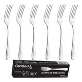 Kit 6 Garfo De Mesa Inox Euro Original Line