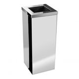Lixeira Quadrada Em Aço Inox Com Aro Aberta 36l Aço Inox