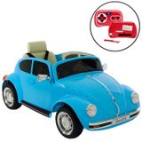 Carro Elétrico Fusca Beetle 12v Azul Com Controle Remoto 914002 Bel