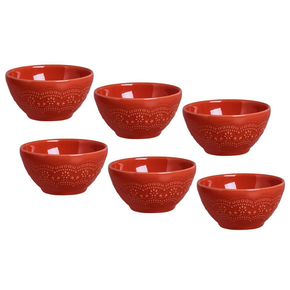Conjunto Bowl Para Servir Porto Brasil Madeleine Em Faiança Feldspática - 6 Peças
