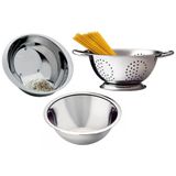 Jogo Cozinha 3 Pç Escorredor Arroz Macarrão E Bowl