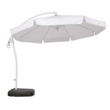 Ombrelone Suspenso Búzios Giratório 360 3m Branco + Base Em Abs 50 Litros Preta 891001  Bel