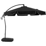 Ombrelone Suspenso Búzios Giratório 360 3m Preto + Base Em Abs 50 Litros Preta 891007 Bel
