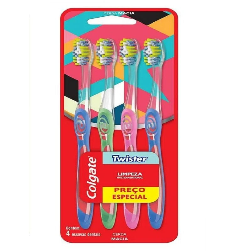 Escova Dental Colgate Twister Macia - 4 Unidades