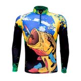 Camiseta De Pesca Masculina King Brasil Tucunaré Kff646 Proteção Solar Uv 50+