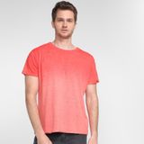 Camiseta Masculina Gola Redonda Estonada Spray Tinta Casual Vermelho M